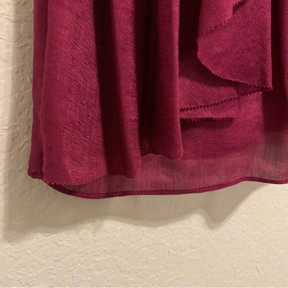 BHLDN Anthropologie Vivacity Fuschia Fit and Flare Deep V Sleeveless Mini Dress - Picture 5 of 14